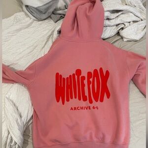 Pink archive 6.0 white fox hoodie like new
